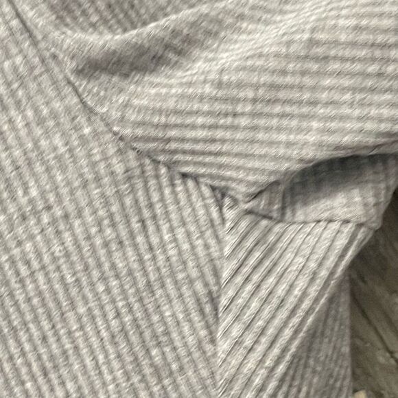 Forever 21 Gray Ribbed High Rise Flare Leggings L – Wide Waistband Rayon/Spandex - Picture 5 of 11